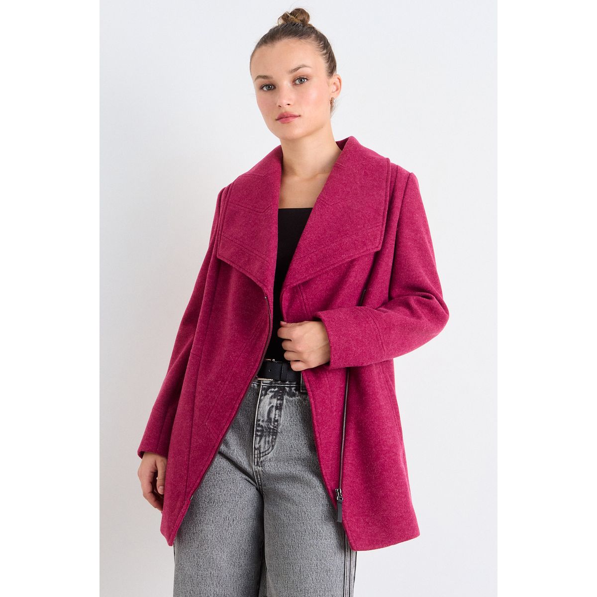 IO - Chaqueton Liso Mujer Burdeos Io