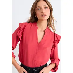 IO - Blusa Lisa Mujer Burdeos