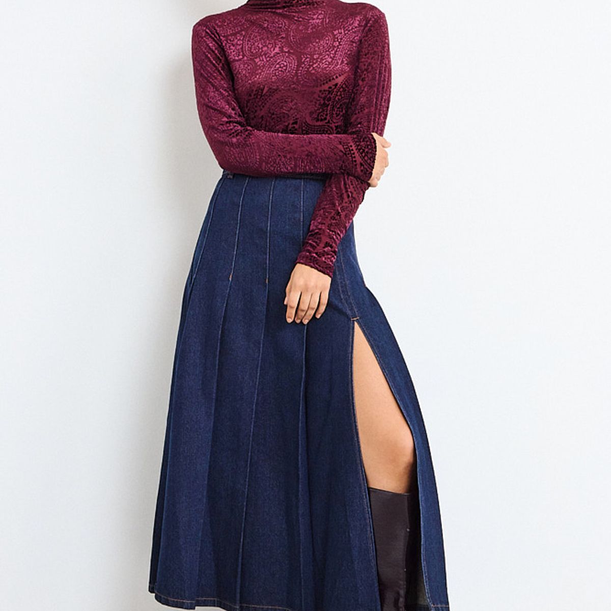 IO - Falda Denim Mujer Azul Io