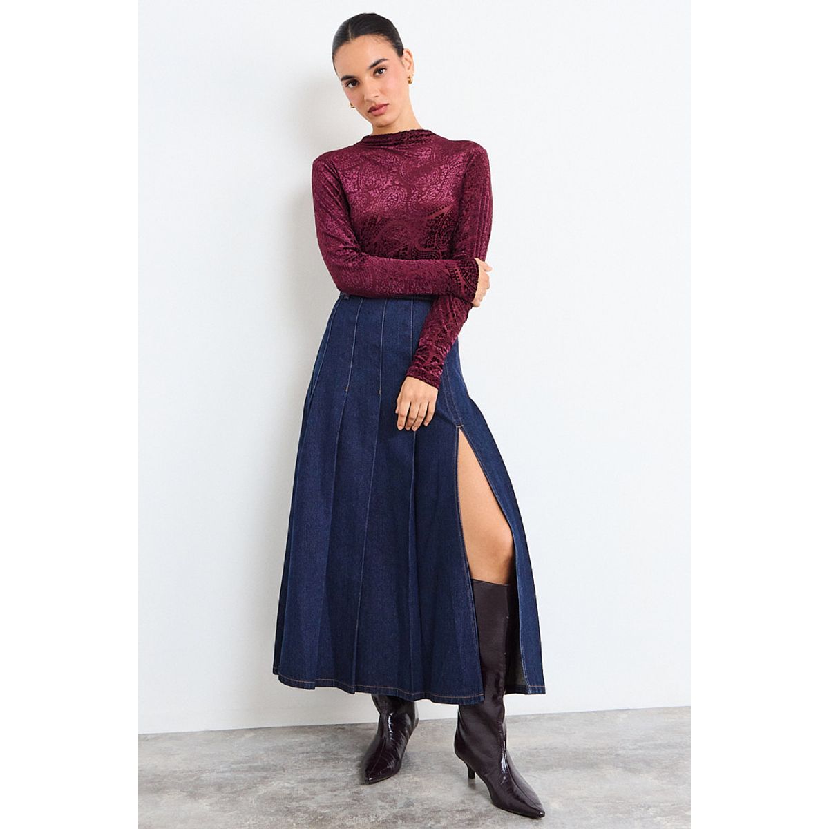 IO - Falda Denim Mujer Azul Io