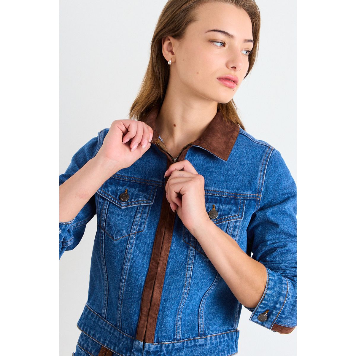 IO - Chaqueta Denim Mujer Azul Io