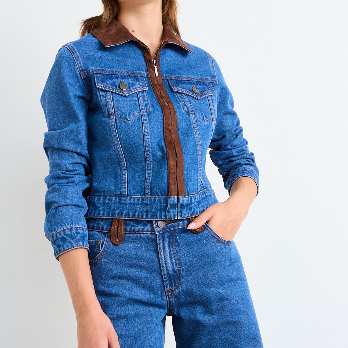 IO - Chaqueta Denim Mujer Azul Io