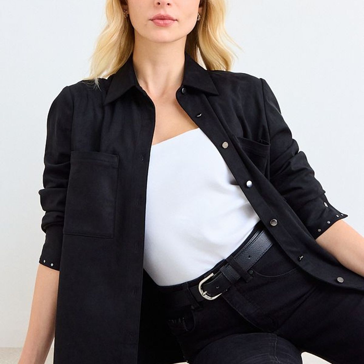 ASH - Sobrecamisa Lisa Mujer Negro Ash