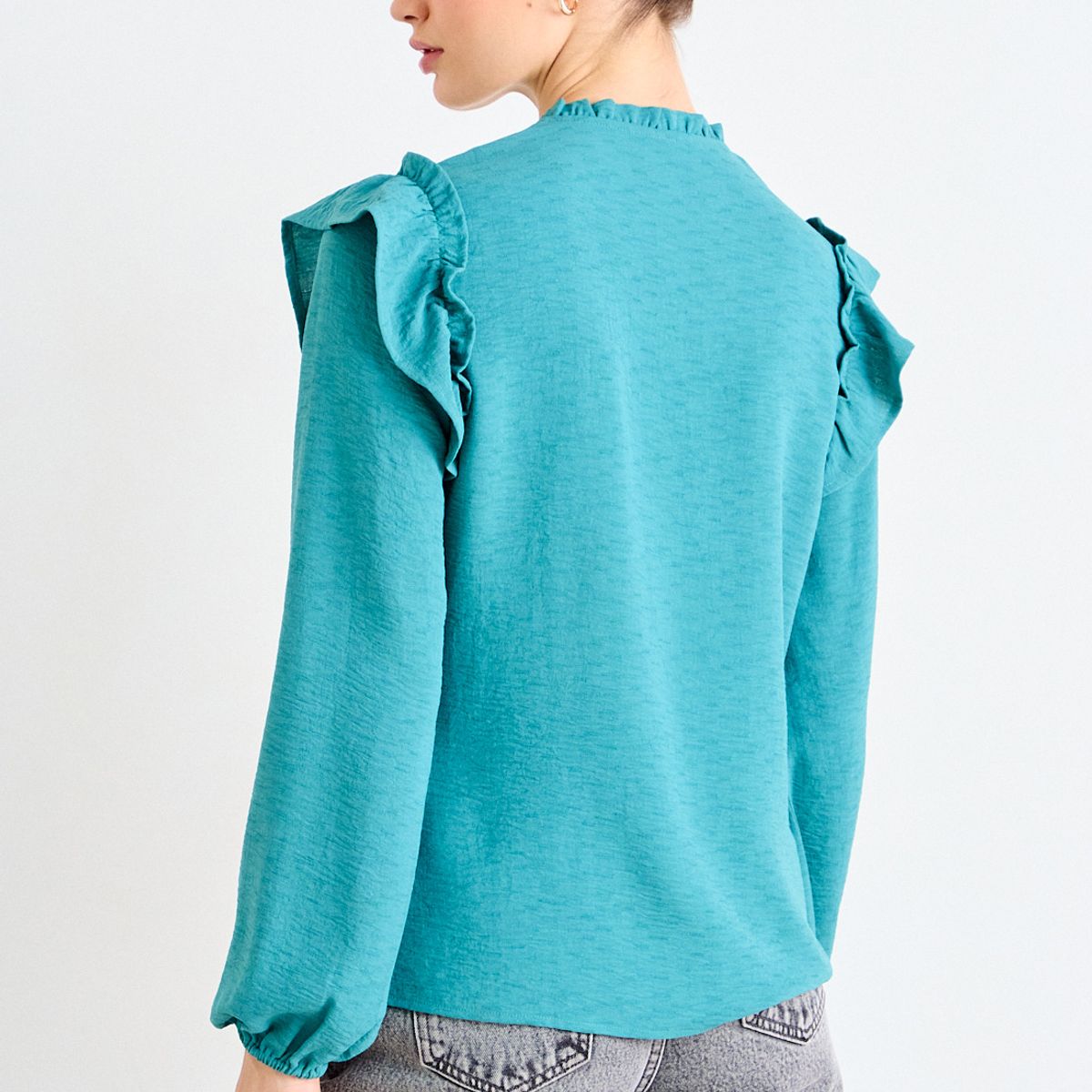 IO - Blusa Lisa Mujer Verde Turquesa Io