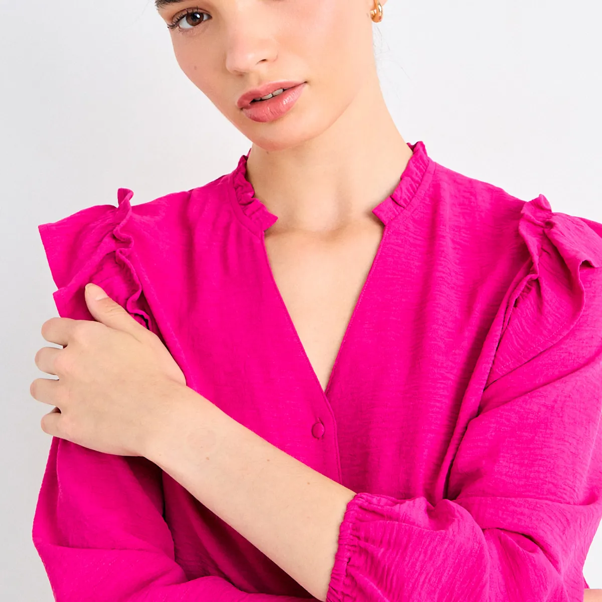 IO - Blusa Lisa Mujer Fucsia Io