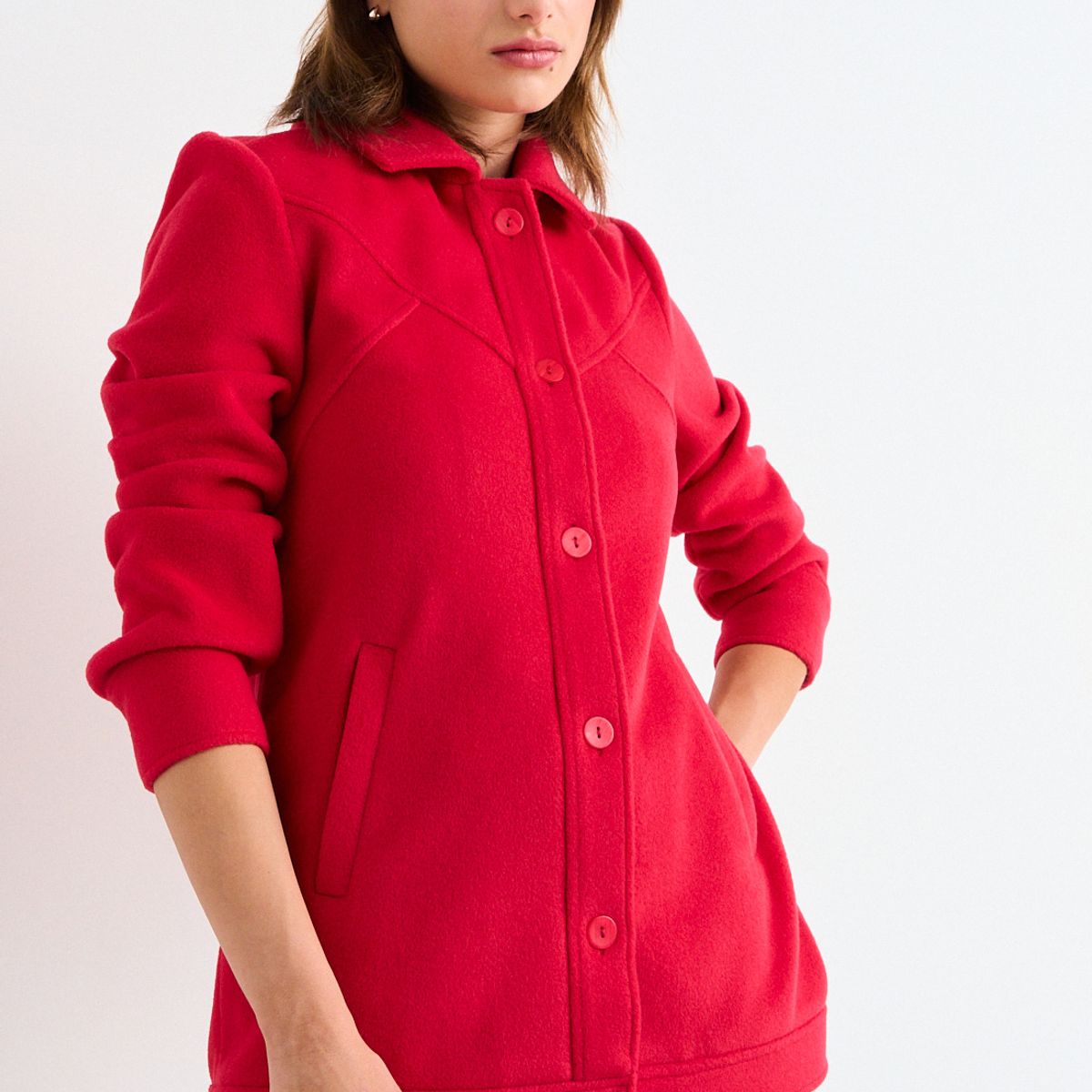 IO - Chaqueton Liso Mujer Rojo Io