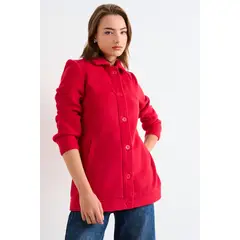 IO - Chaqueton Liso Mujer Rojo