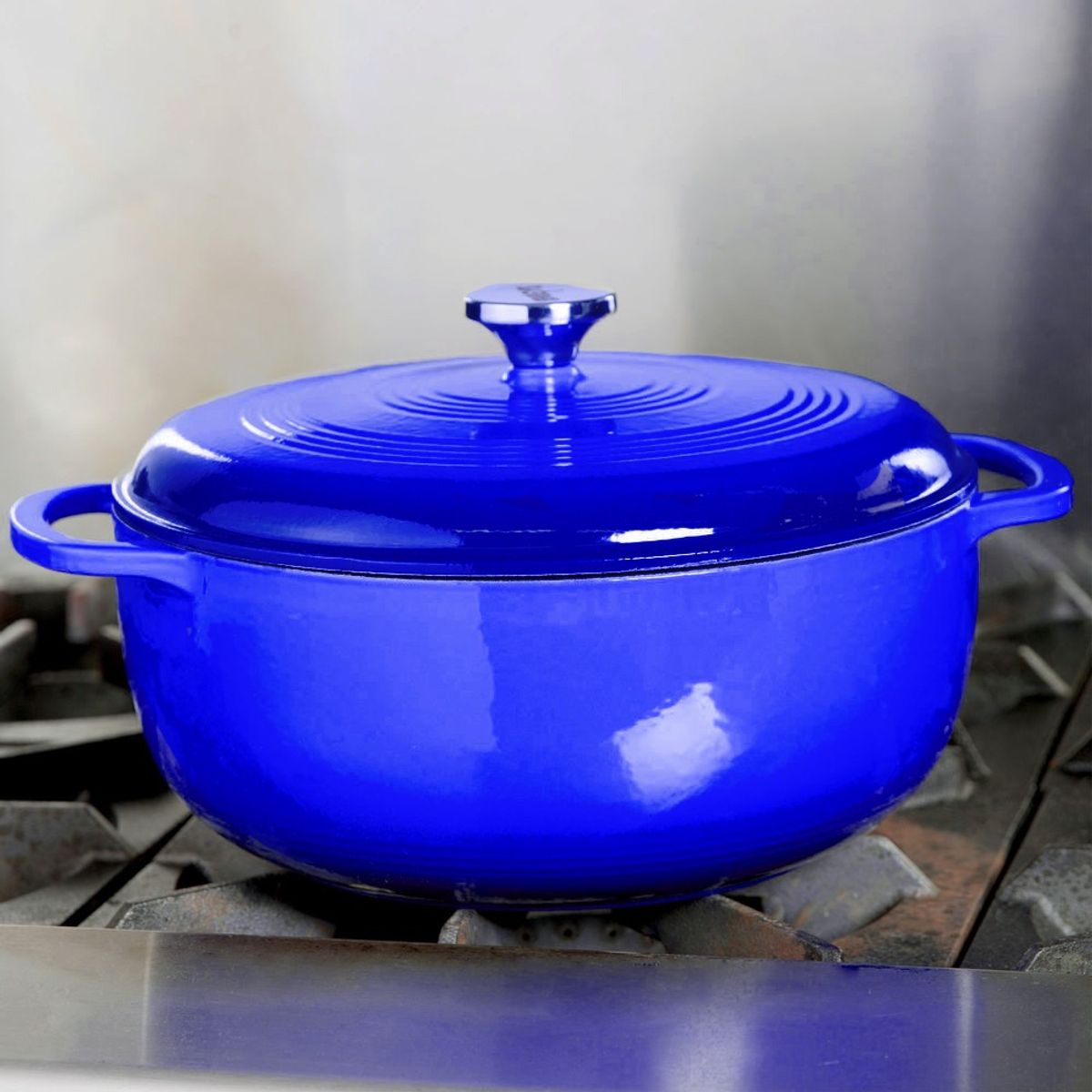 IMAHE - Olla Hierro Fundido Ovalada Azul 34x13.5 Cm