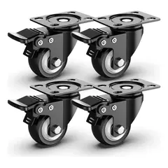 GENERICO - PACK X6 RUEDAS GIRATORIA CON FRENOS 2 PULGADAS