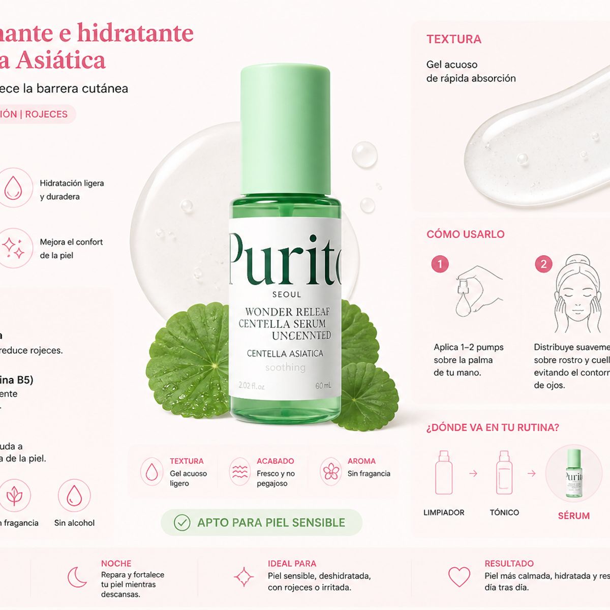 PURITO - Purito Wonder Releaf Centella Serum Coreano Miniatura 15ml