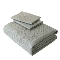 CHANTILLY - Cubrecama Quilt Sherpa Extra Cálido King Gris Plata