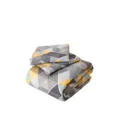 CHANTILLY - Cubrecama Quilt Estampado Sherpa Extra Cálido 1.5 Plazas Gris Marengo