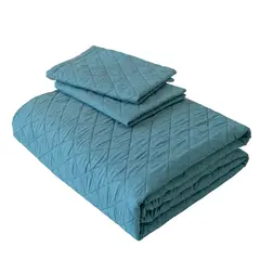 CHANTILLY - Cubrecama Quilt Sherpa Extra Cálido 2 Plazas Azulado