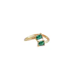 TURKUAZ - Anillo ajustable Zila verde - Baño de oro 22 k