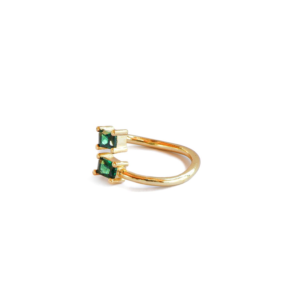 TURKUAZ - Anillo ajustable Zila verde - Baño de oro 22 k
