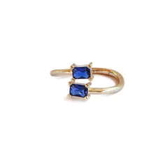 TURKUAZ - Anillo ajustable Zila azul - Baño de oro 22 k