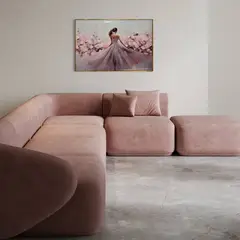 DEKAM DISEÑO - CUADRO PORCELANA DIAMANTES MUJER ROSADA 90X60 CMS