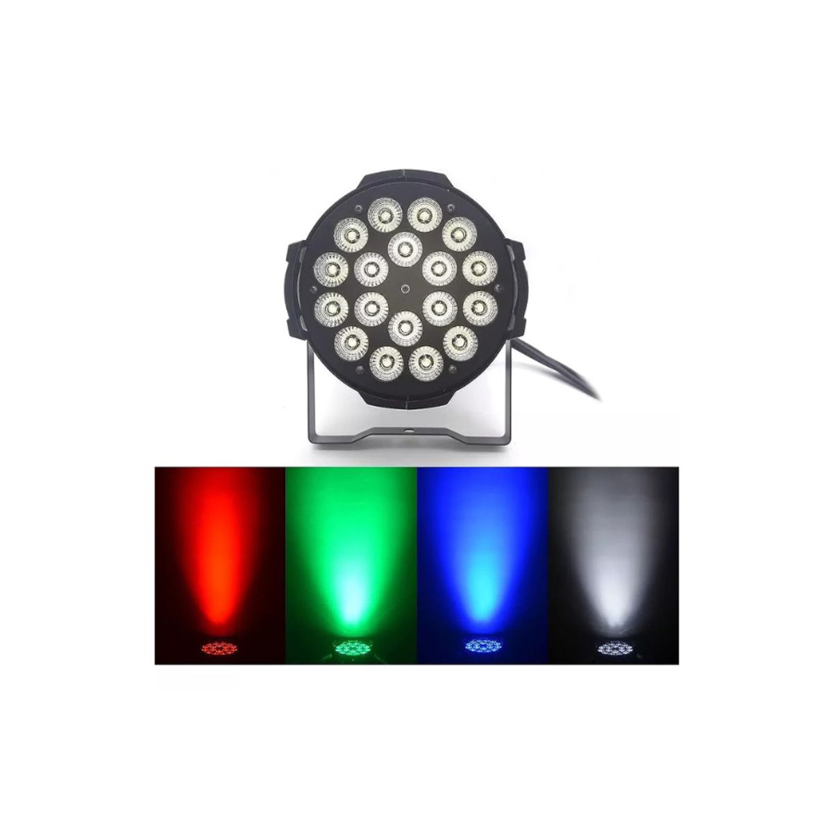 GENERICO - Disco Rítmico Multicolor Luz Led Para Disco Carrete 18 luces RGB