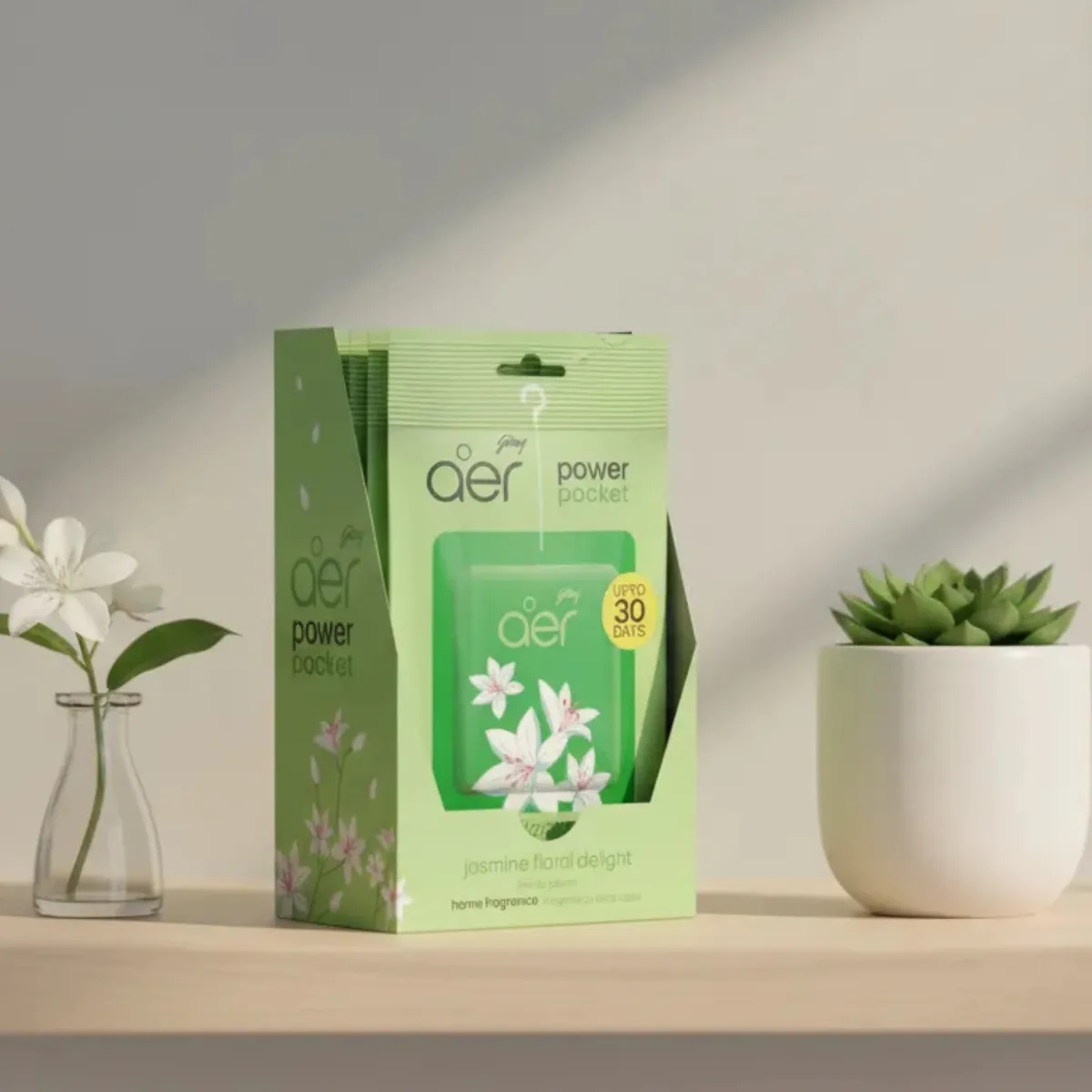GENERICO - Aer Power Pocket Aromatizante Para Colgar - Delicia de Jazmín - Caja X6 Und 60gr