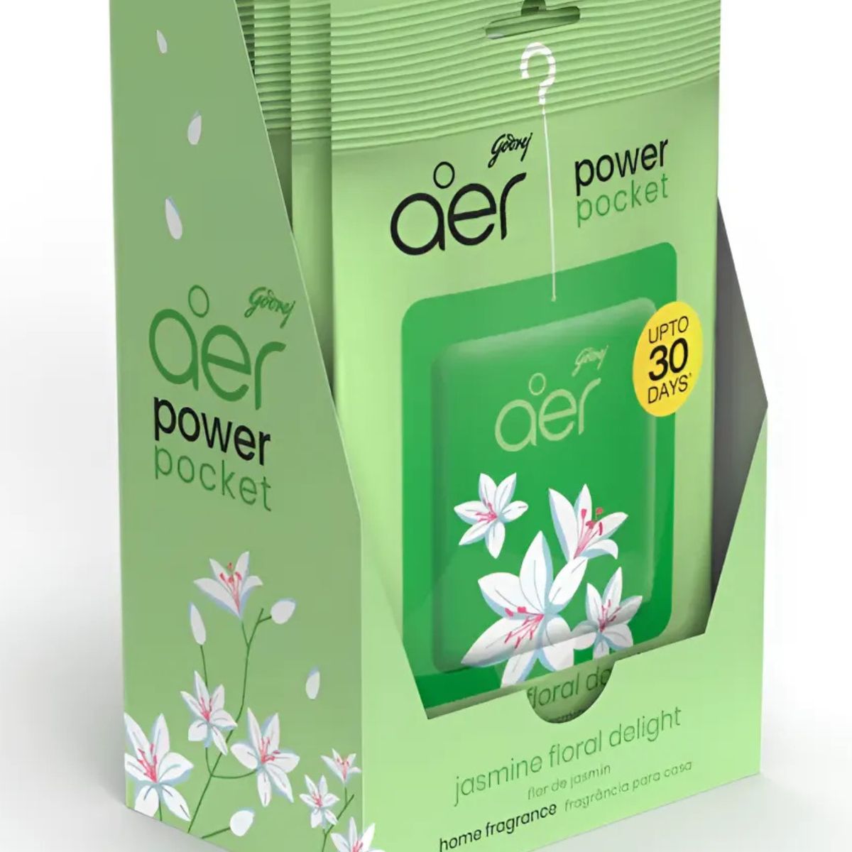 GENERICO - Aer Power Pocket Aromatizante Para Colgar - Delicia de Jazmín - Caja X6 Und 60gr