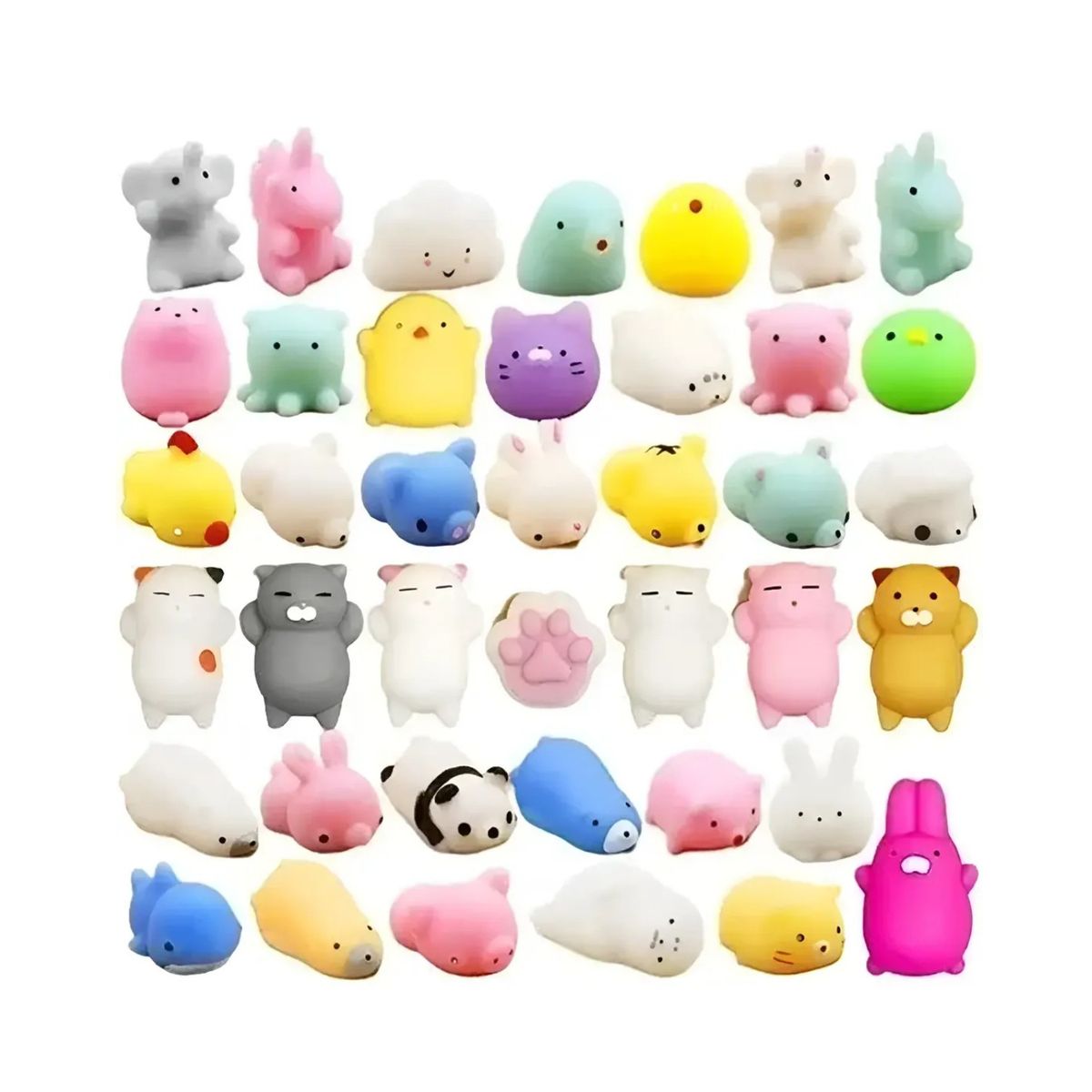 GENERICO - 50pcs Mini Mochi Squishy Squeeze Toy Fidget Toy Kit Random Labg