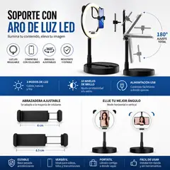 MOVI - Aro de Luz Portátil G2 con Base Redonda LED para Fotos y Videos