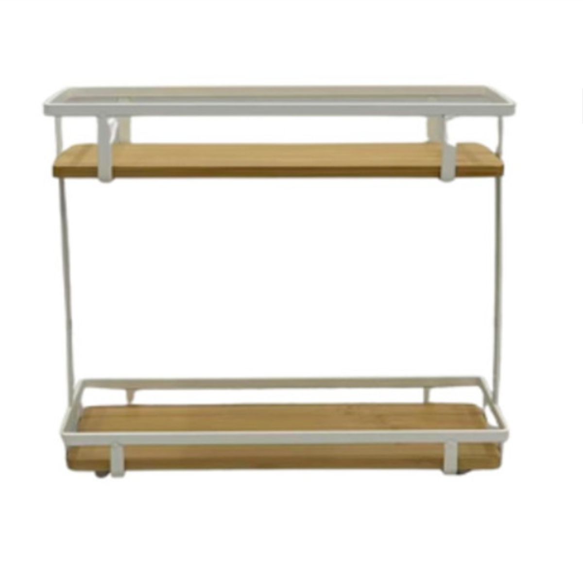 GENERICO - Especiero Organizador Doble Nivel Metal Madera Cocina