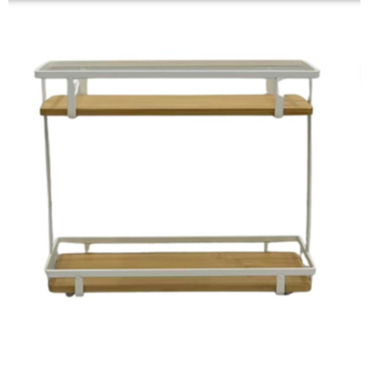 GENERICO - Especiero Organizador Doble Nivel Metal Madera Cocina