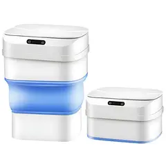 GENERICO - Bote de basura inteligente portátil con sensor automático color BlancoAzul