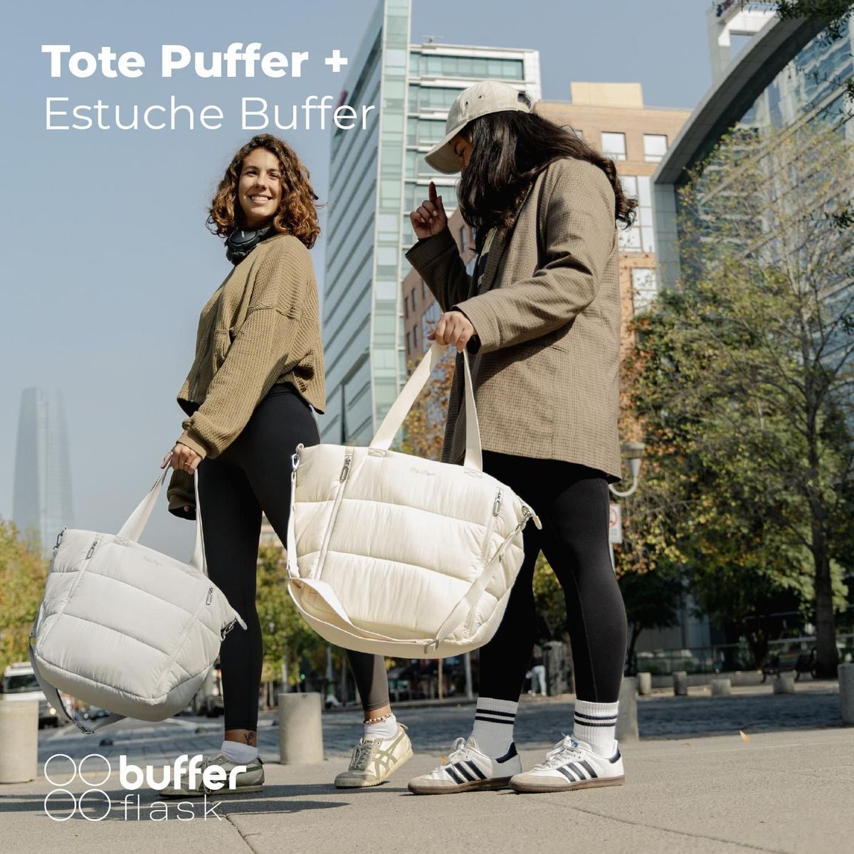 BUFFER FLASK - Bolso Tote Bag Cartera Buffer Mujer + Estuche Organizador