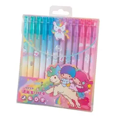 GENERICO - Set 12 Lápices Unicornio De Gel Azúl Borrables