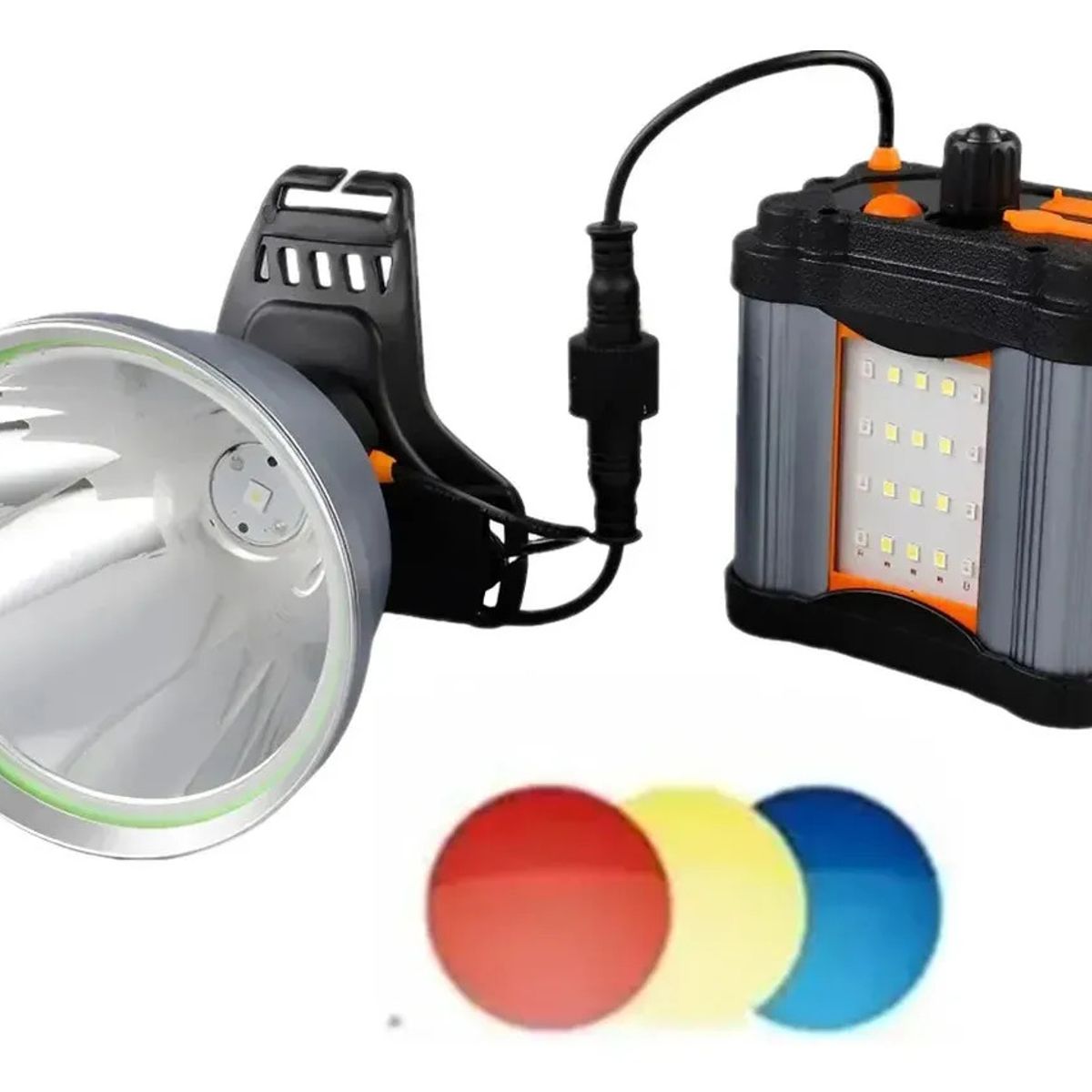 GENERICO - Foco Led Caza Largo Alcance Linterna Minera Camping Lente Reemplazable Roja, Azul Y Amarill