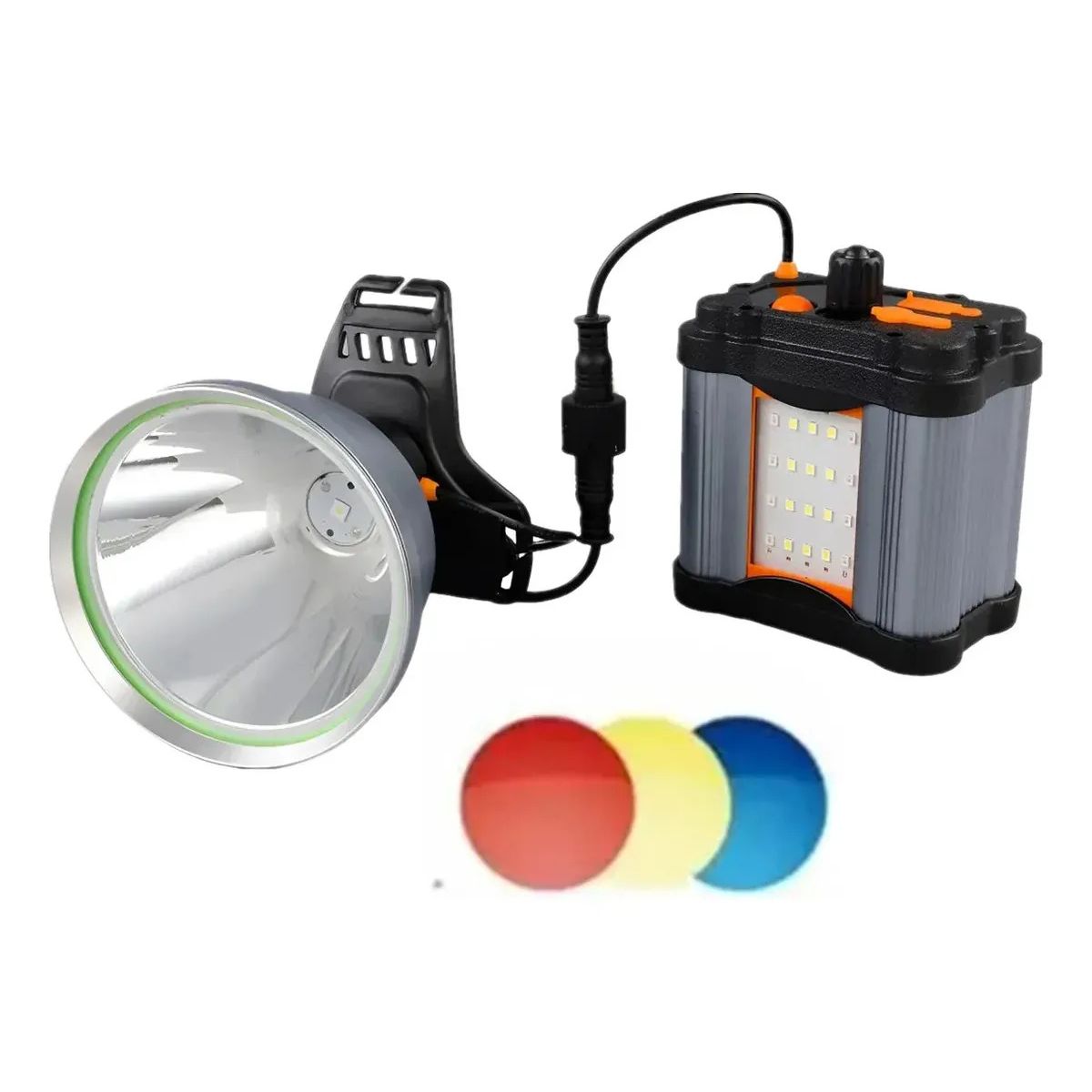GENERICO - Foco Led Caza Largo Alcance Linterna Minera Camping Lente Reemplazable Roja, Azul Y Amarill