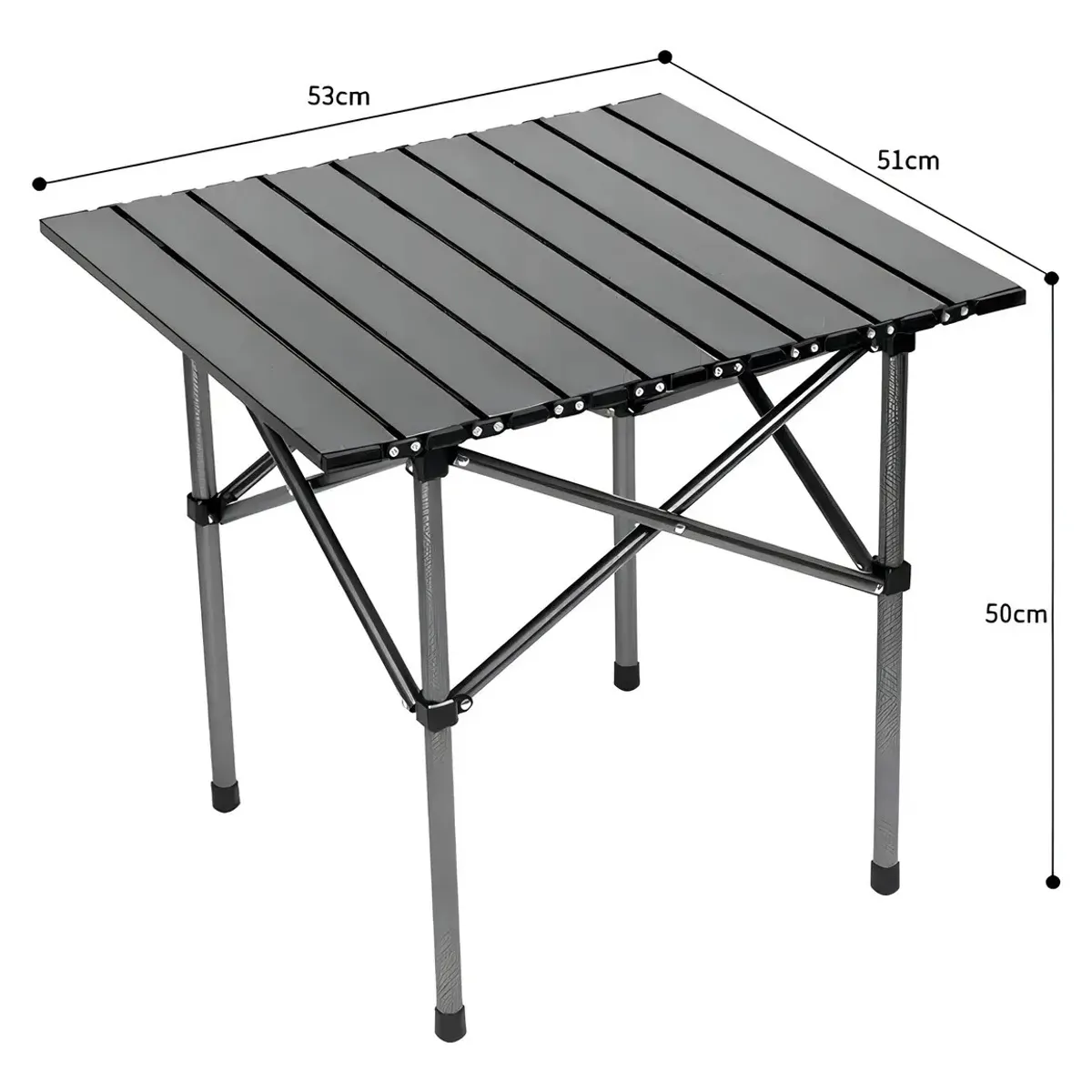 GENERICO - Mesa Plegable para Camping Osmao TB-118 Portatil de Exteriores Metalico Color Negro
