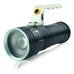 GENERICO - Linterna Led Recargable Tactica Largo Alcance 200 Mts.