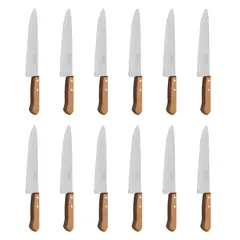 TRAMONTINA - Set 12 Cuchillos Cocina 7 Pulgadas Madera