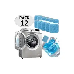 GENERICO - Pack 12 Pastillas Efervescentes Limpieza De Máquina Lavadora