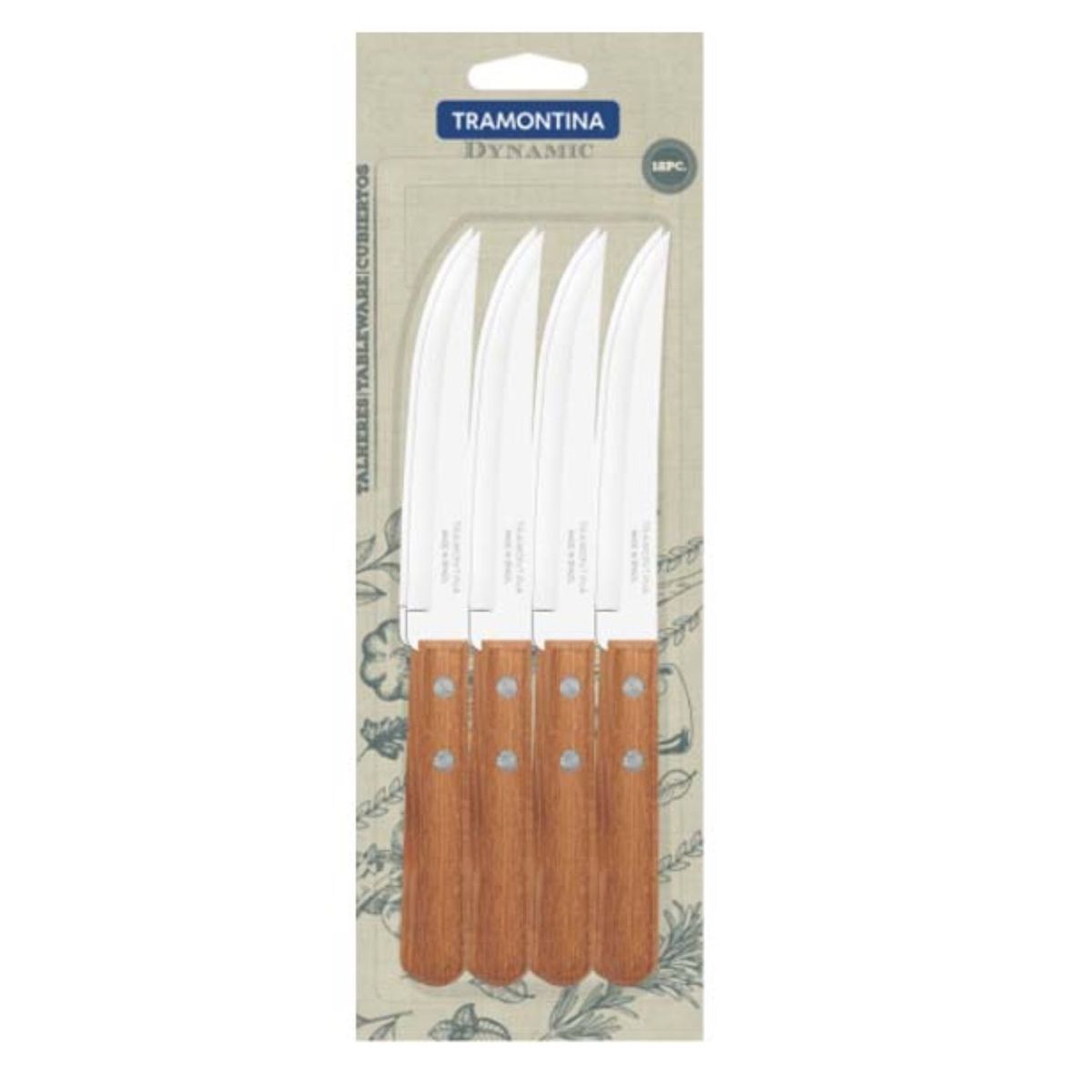 TRAMONTINA - Set 12 Cuchillo Tramontina Liso Mesa Dynamic 5 Pulgadas