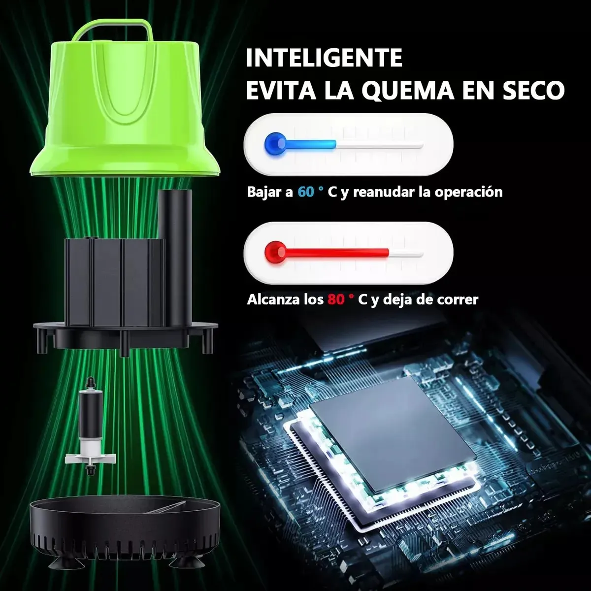 GENERICO - Bomba De Agua Sumergible Para Pecera De 3.5 M 60w 3500 L/h Labg