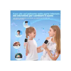 GENERICO - Mini máquina Karaoke altavoz portátil Bluetooth 5.3 1 micrófono blanco