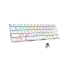 GENERICO - Teclado Mecánico Inalámbrico para Gaming 60% de 61 Teclas Blanco