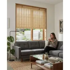 GENERICO - Set 2 Cortinas Roller De Bambu Diseño Natural 180x180cm