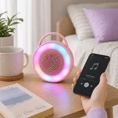 GENERICO - Parlante Bluetooth Portatil Luz Led Colores Sonido Claro Pro