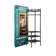 GENERICO - Organizador multifuncional metálico 3 niveles perchero ropa