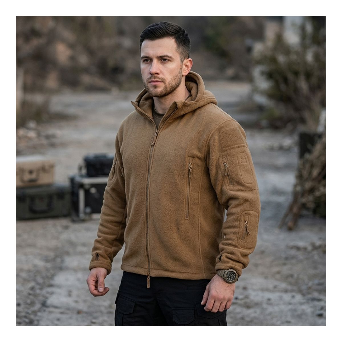 EKOL TACTICA MILITAR - Polar Chaqueta Polerón Micropolar Táctico Invierno