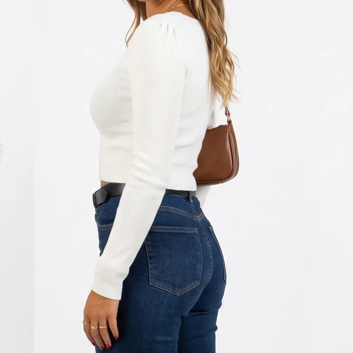 HIPSY SWIMWEAR - Sweater Top invierno Crop ribbed colores spandex