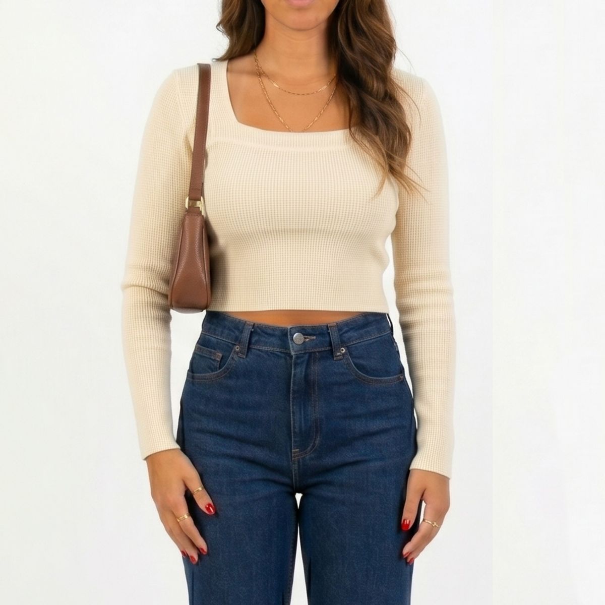 HIPSY SWIMWEAR - Sweater Top invierno Crop ribbed colores spandex