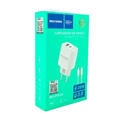MOTOMO - Cargador Lightning 20W Carga Rapida
