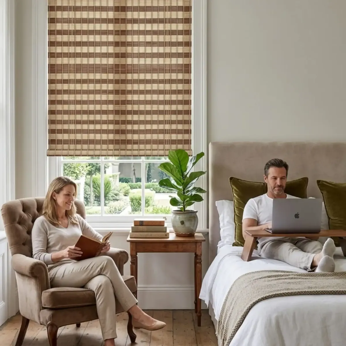 GENERICO - Cortina 180x180cm Roller De Bambu De Alta Calidad