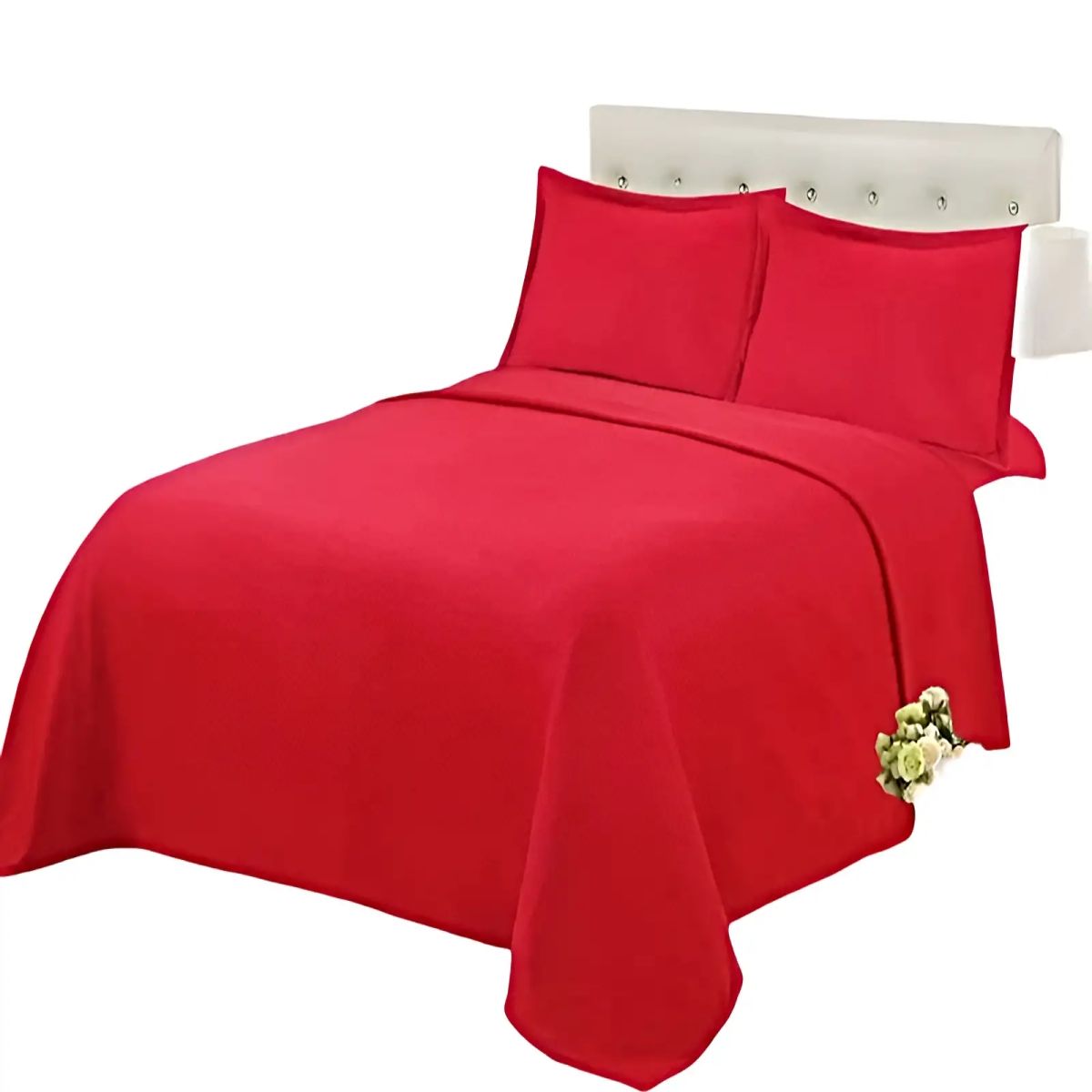 GENERICO - PACK DE SABANAS POLAR 2 PLAZAS ROJO